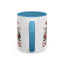 Christmas Mug - Merry Christmas Maroon Text Camper Trees Snowflakes
