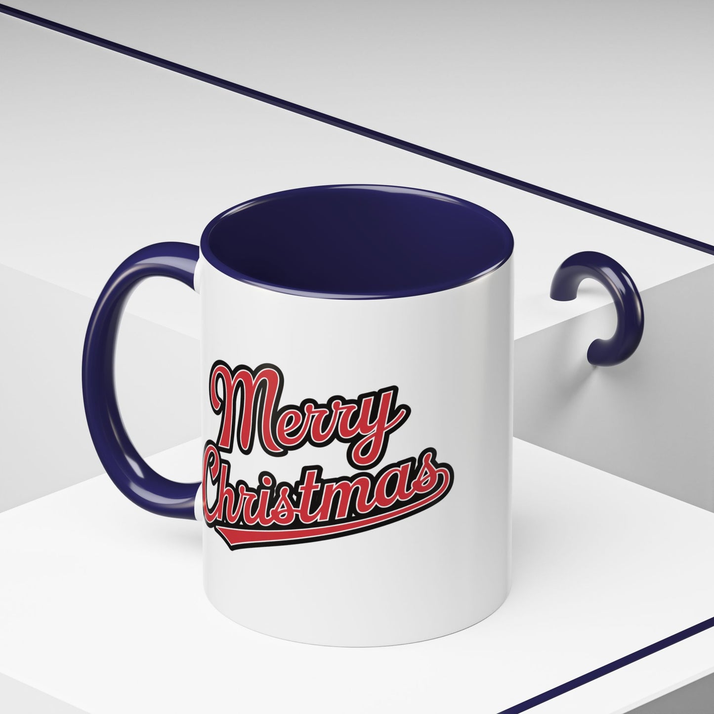 Christmas Mug - Merry Christmas Red & Black Baseball Text