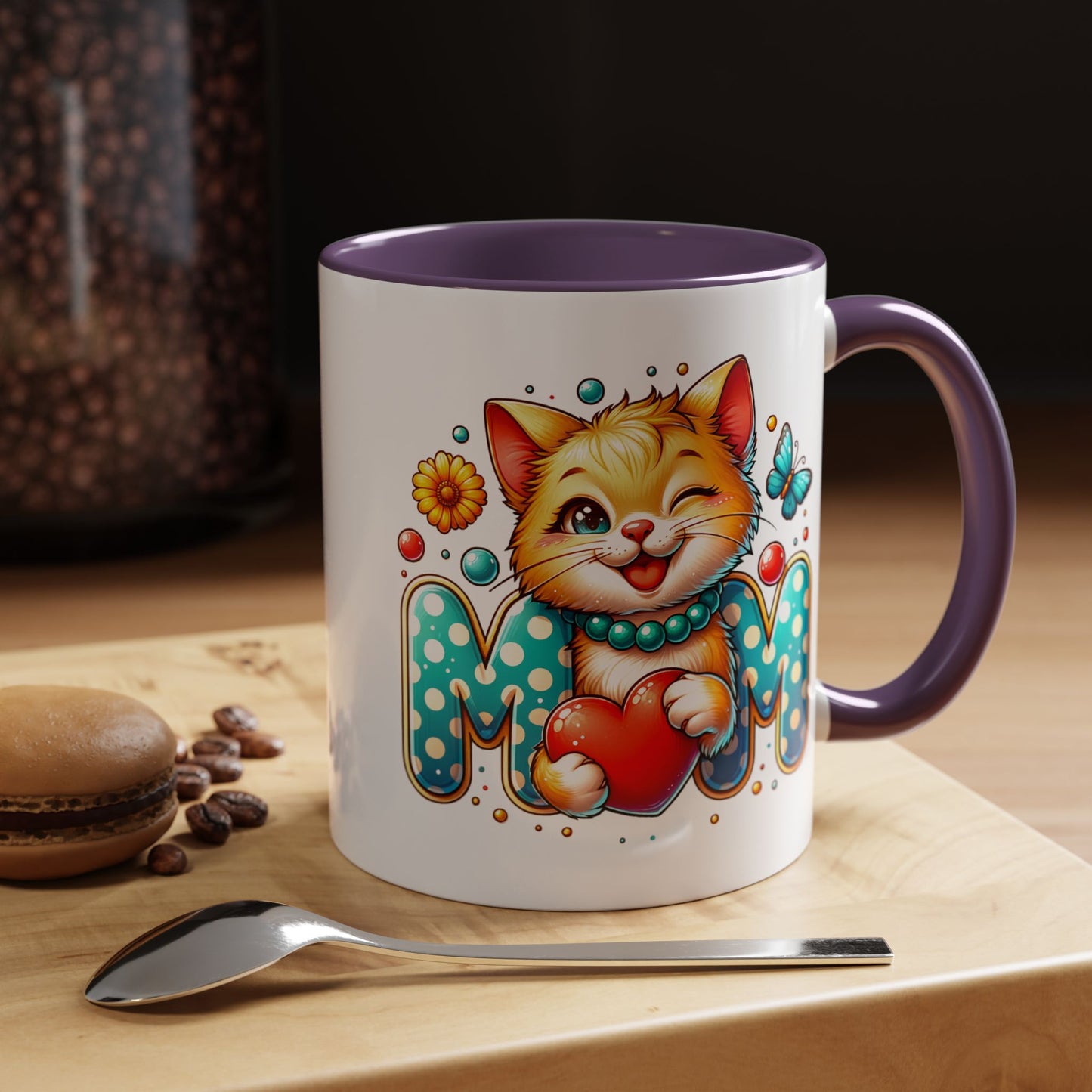 Mother's Day Mug - Mom Cat Red Heart