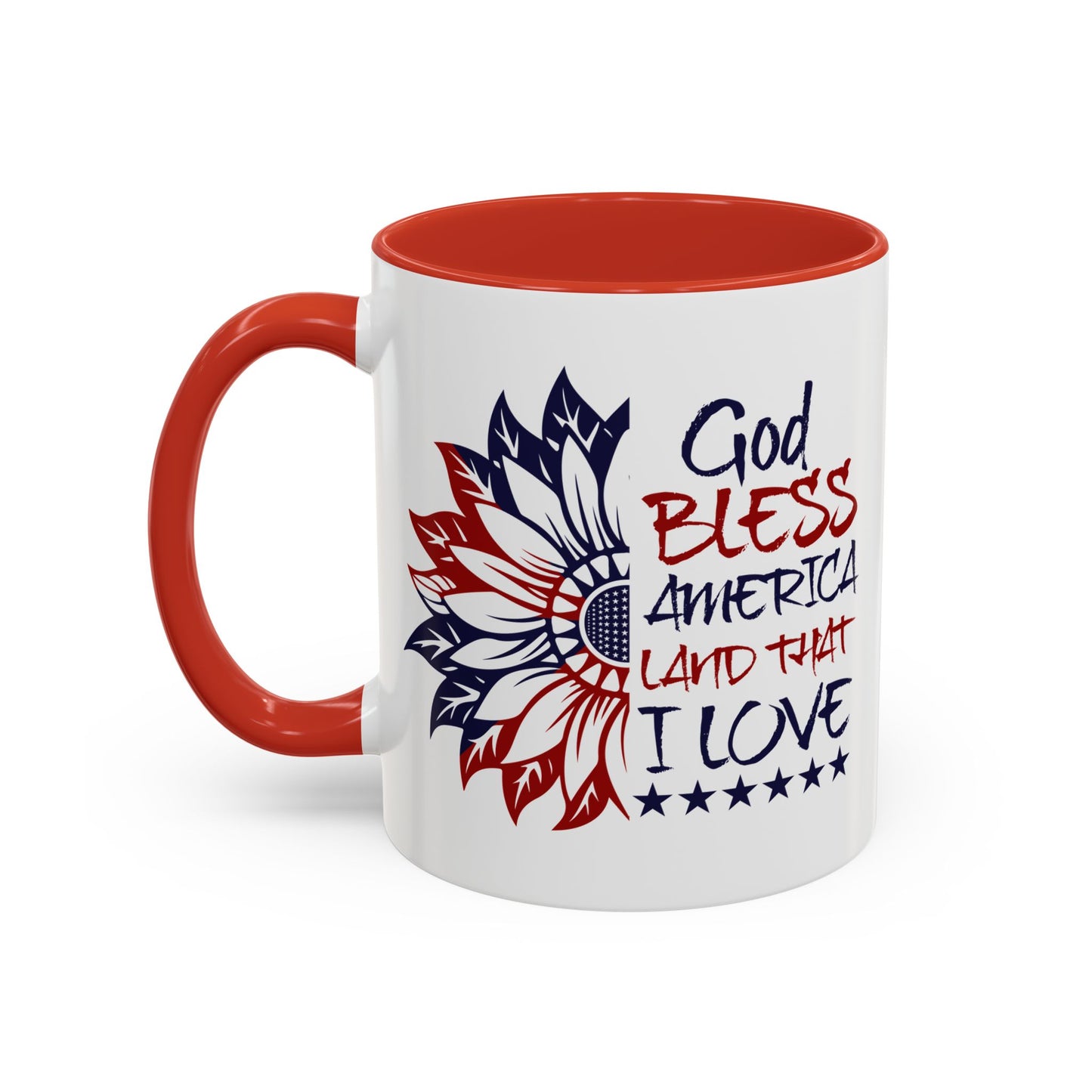 4th of July Mug - God Bless America Sunflower