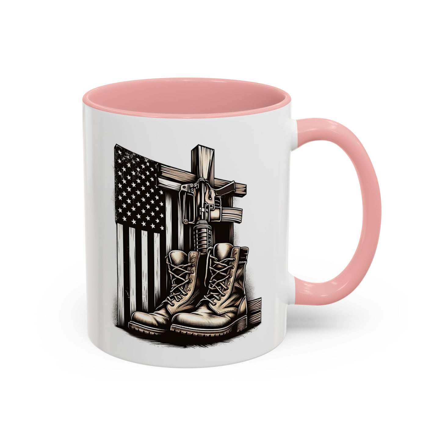 4th of July Mug - Fallen Soldier Boots Flag