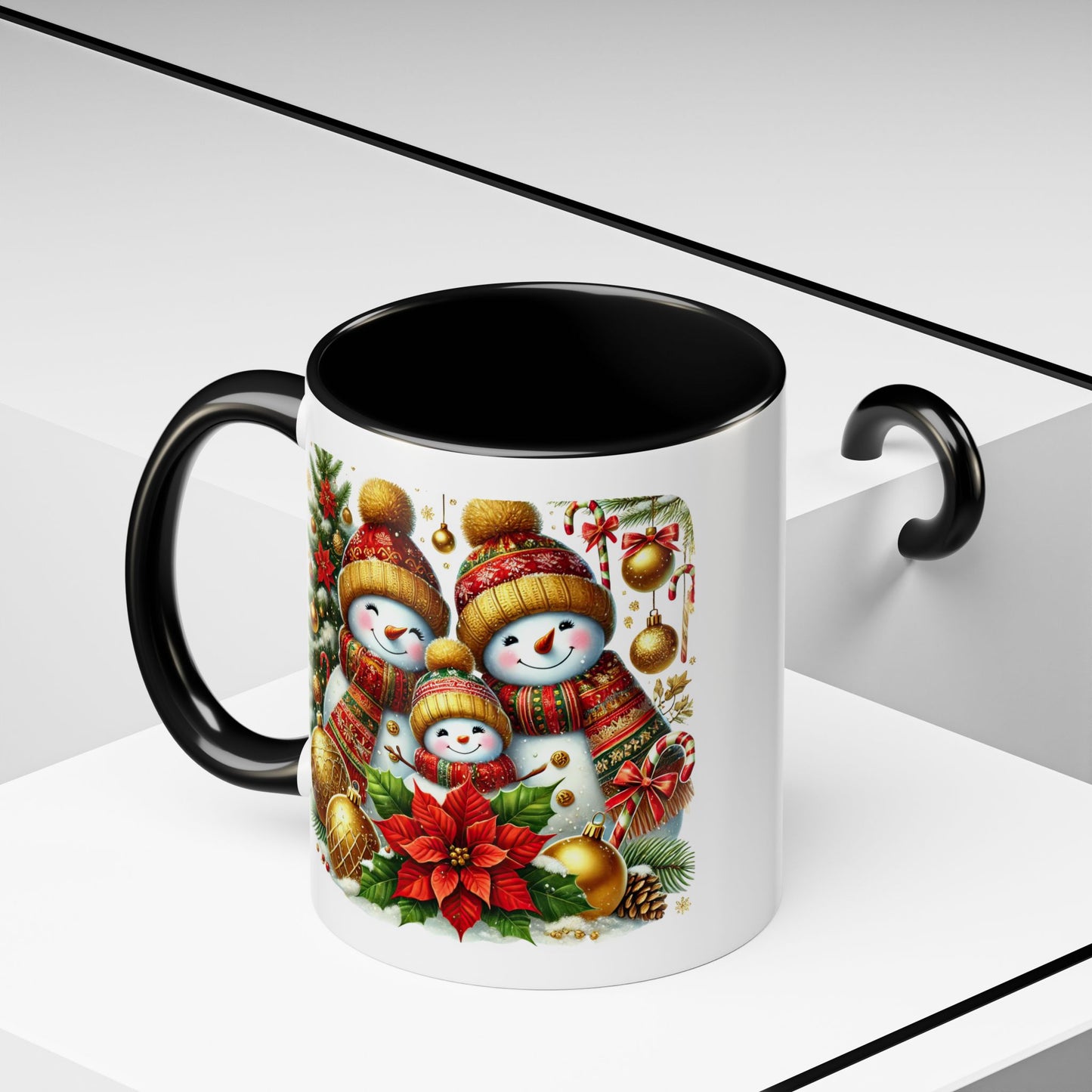 Christmas Mug - Gold Snowman Family 2