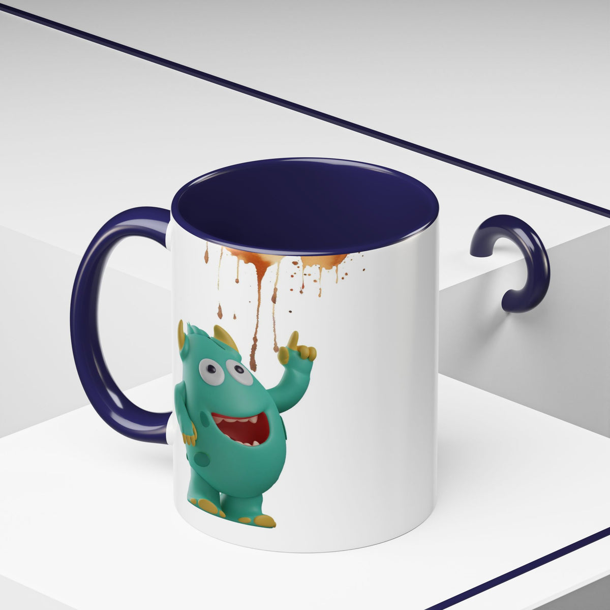 Humor Mug - Monster Drinks Coffee Spill