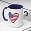 4th of July Mug - USA Flag Heart