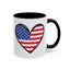 4th of July Mug - USA Flag Heart
