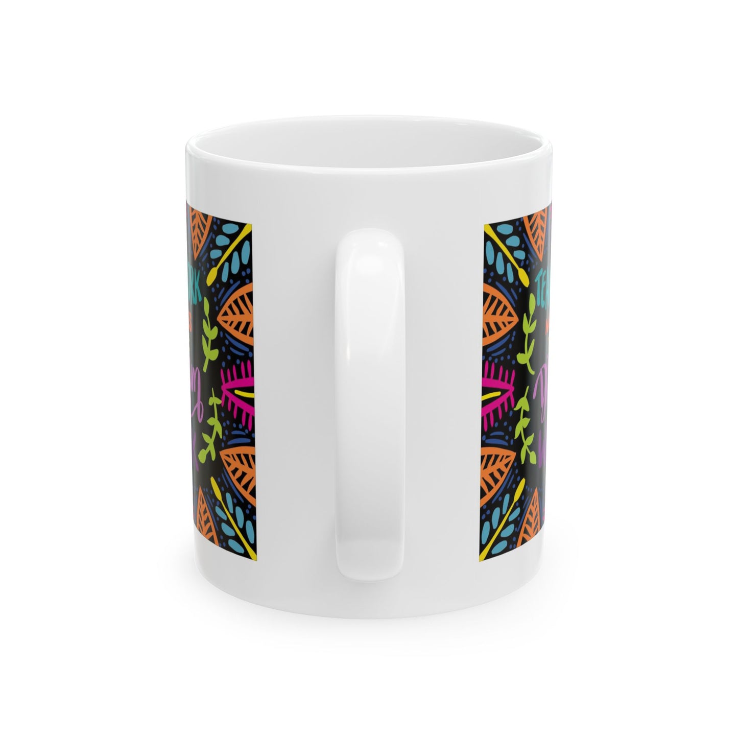 Motivation Mug - Teamwork Makes The Dream work Leaves