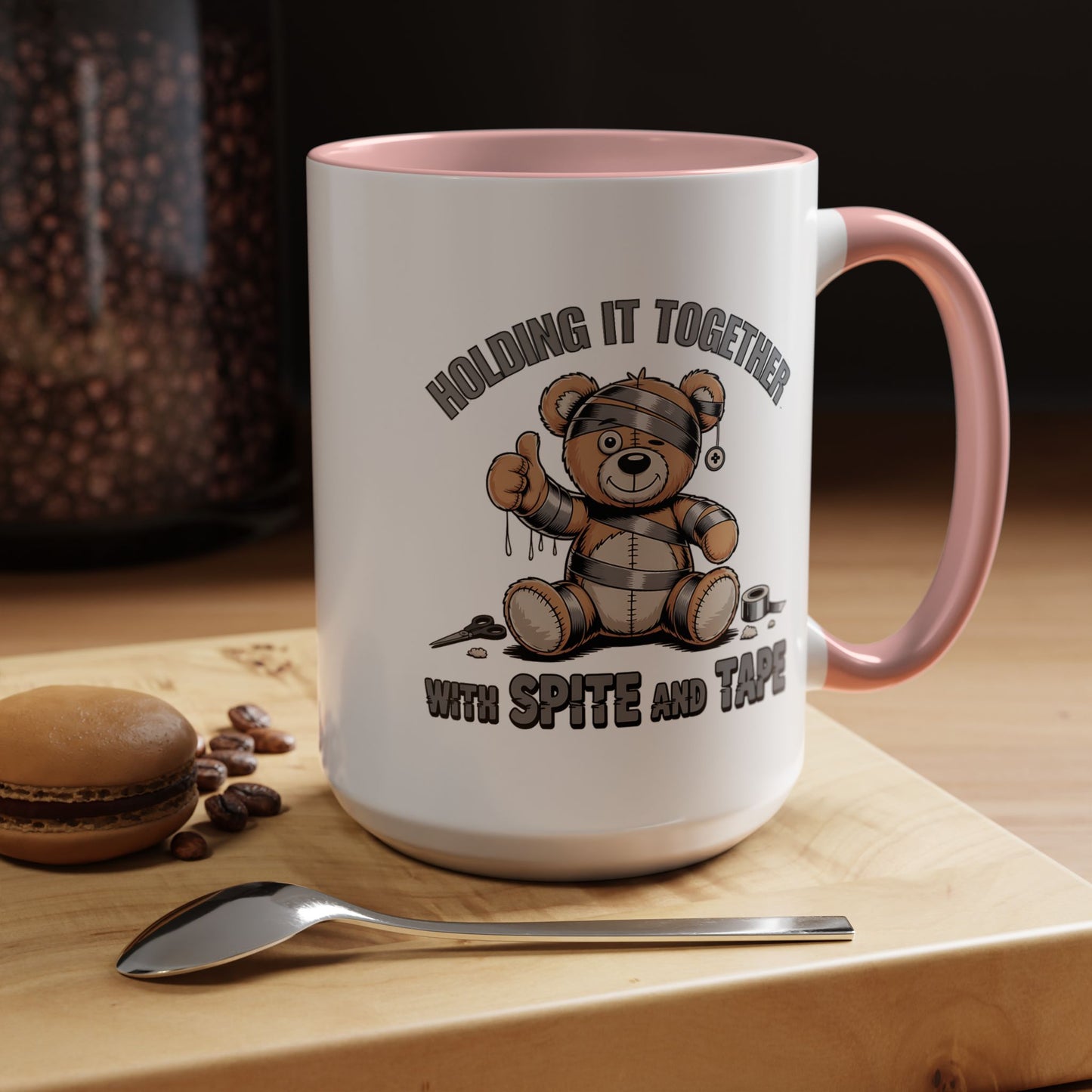 Humor Mug - Holding It Together With Spite & Tape