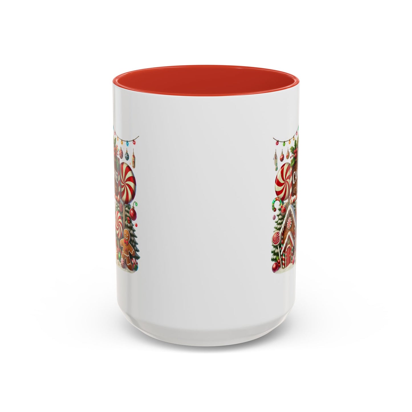 Christmas Mug - Candy Cane Lane White Text Ornaments Candy