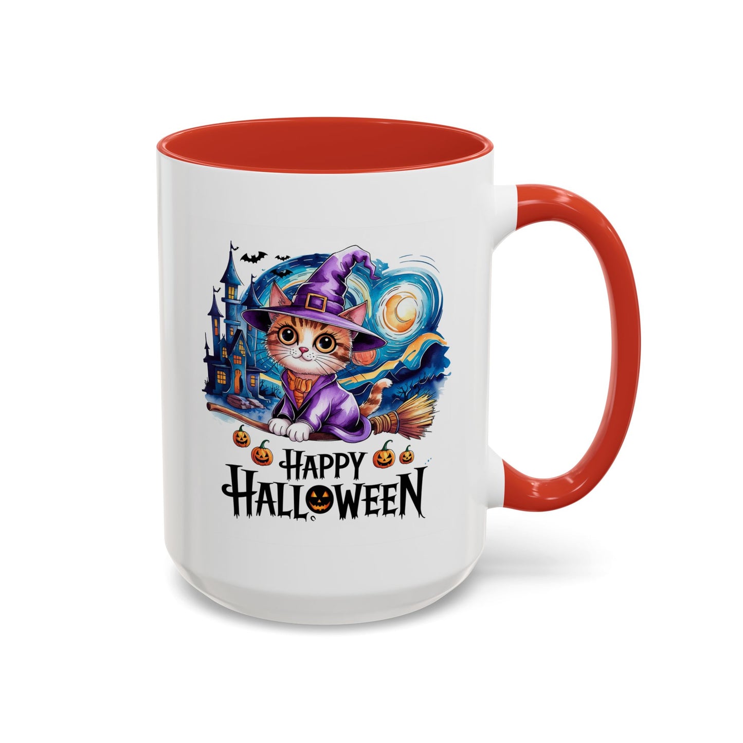 Halloween Mug - Happy Halloween Cat Witch