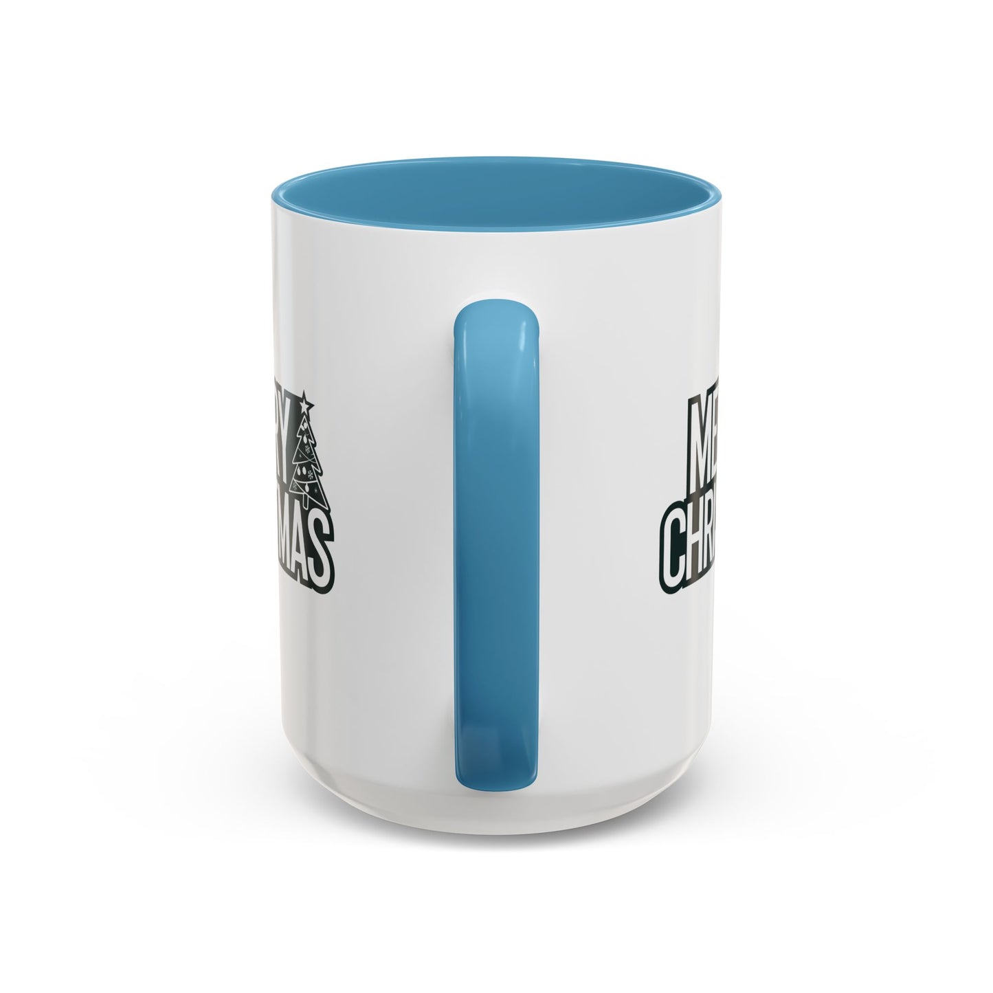 Christmas Mug - Merry Christmas White & Black Text Tree