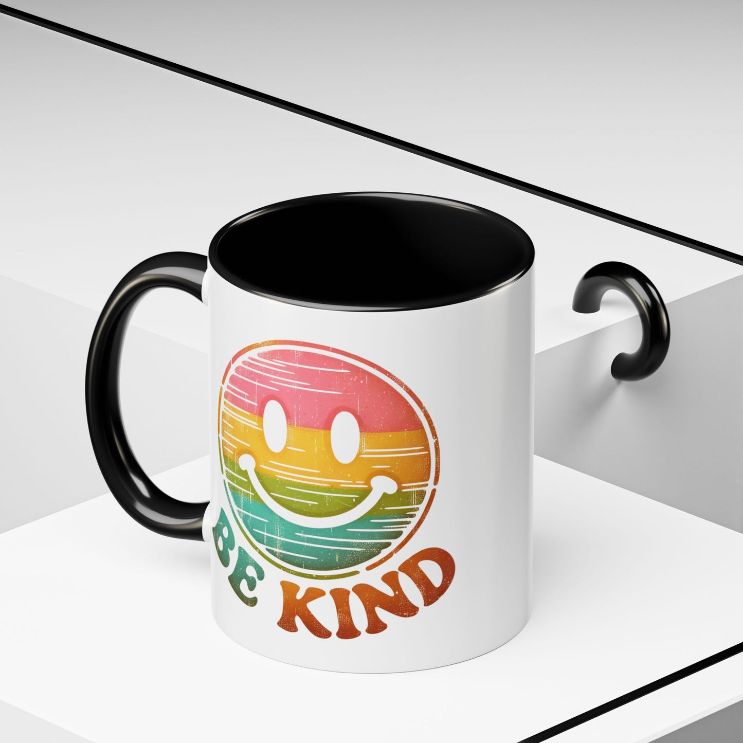 Motivation Mug - Retro Smiley Face Be Kind