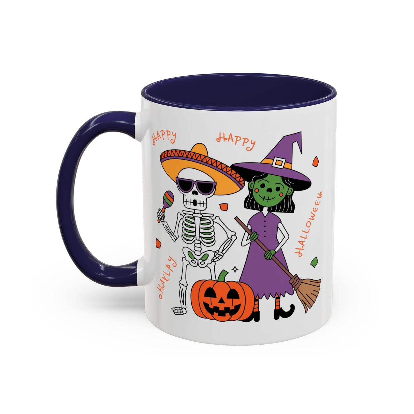 Halloween Mug - Skeleton & Witch