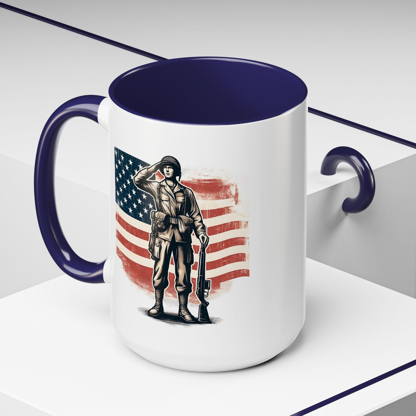 4th of July Mug - American Soldier Flag
