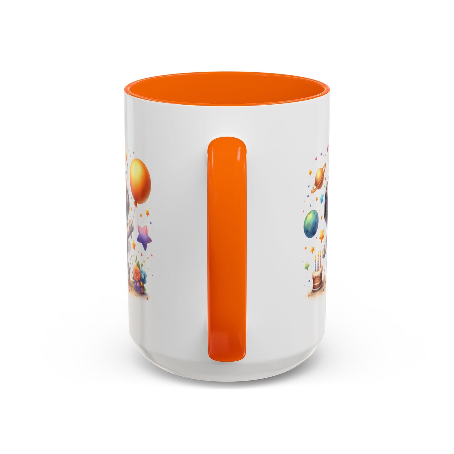Birthday Mug - Happy Birthday Astronaut, Cake & Balloon