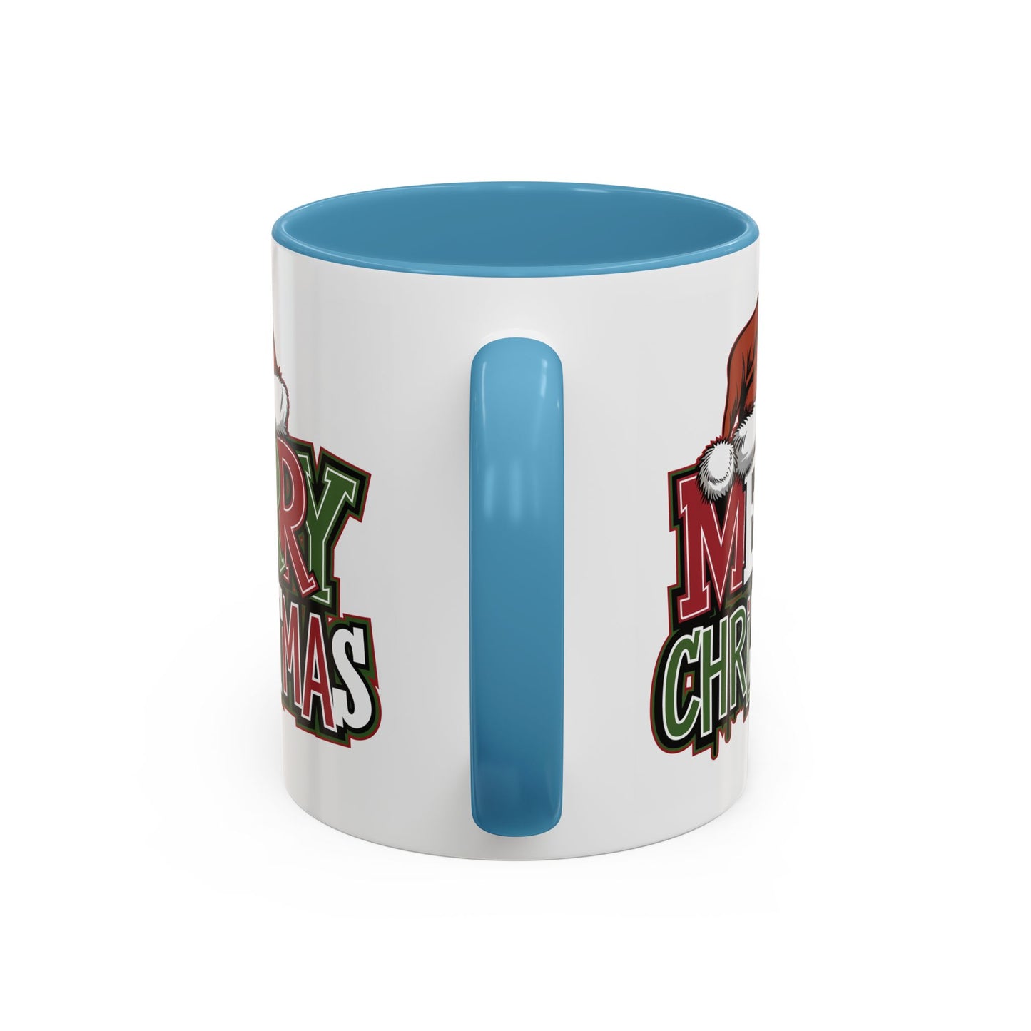 Christmas Mug - Merry Christmas Red Green & White Graffiti Hat
