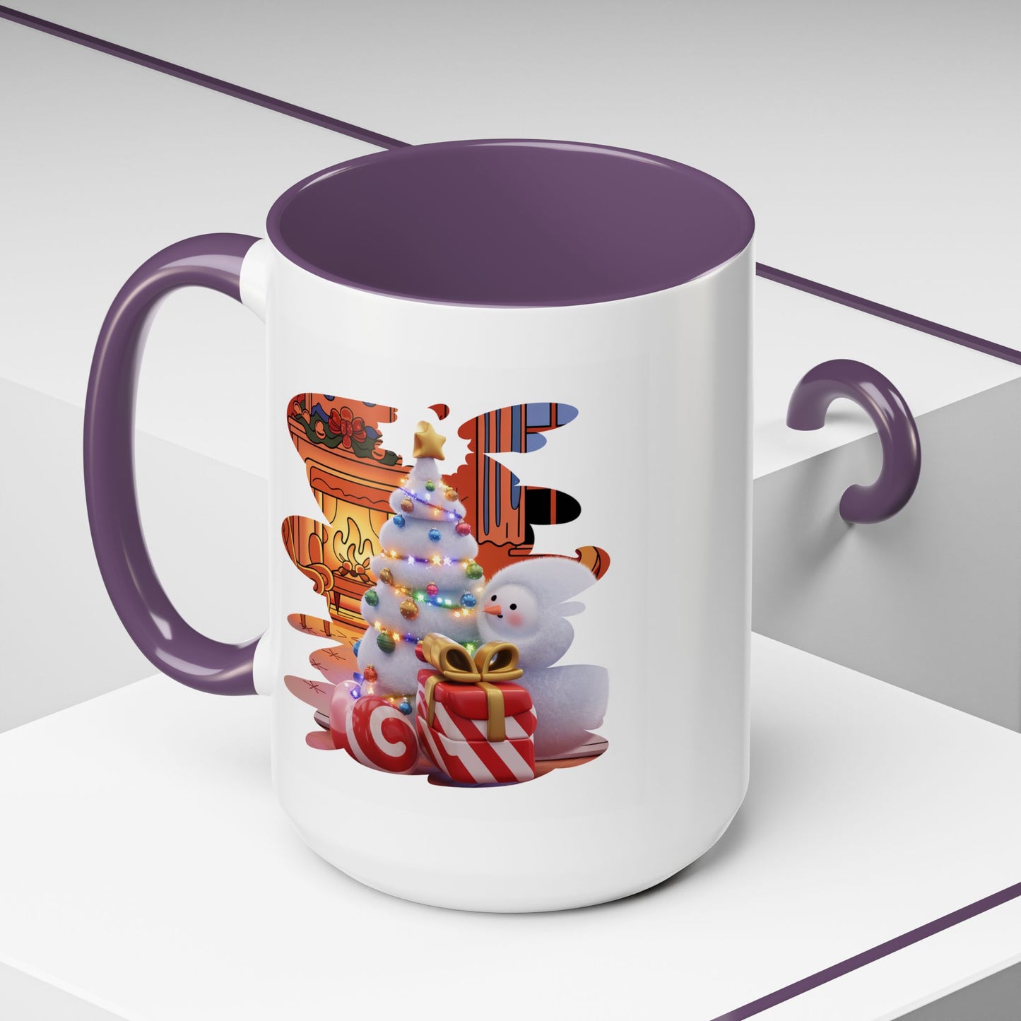 Christmas Mug - Snowman Tree Presents Fireplace