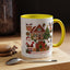 Christmas Mug - Happy Holidays Red Text Reindeer Santa Snowman Presents