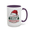 Christmas Mug - Merry Christmas Green & Red Text Red Hat