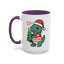 Christmas Mug - Merry Christmas Red Text Dinosaur Tree