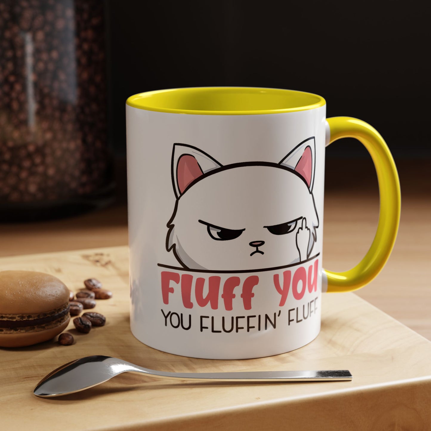 Adult Mug - Fluff You White Cat