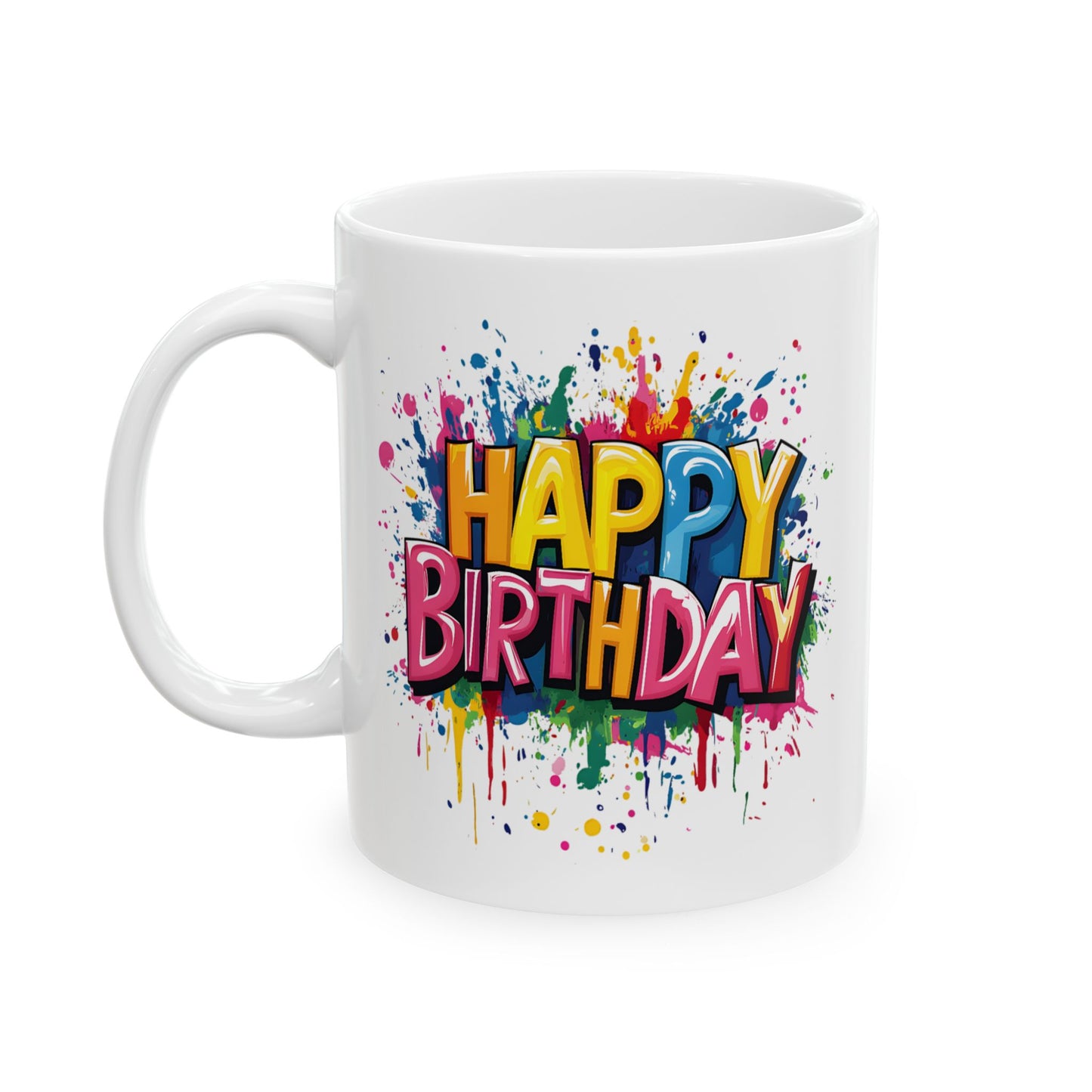 Birthday Mug - Happy Birthday Graffiti