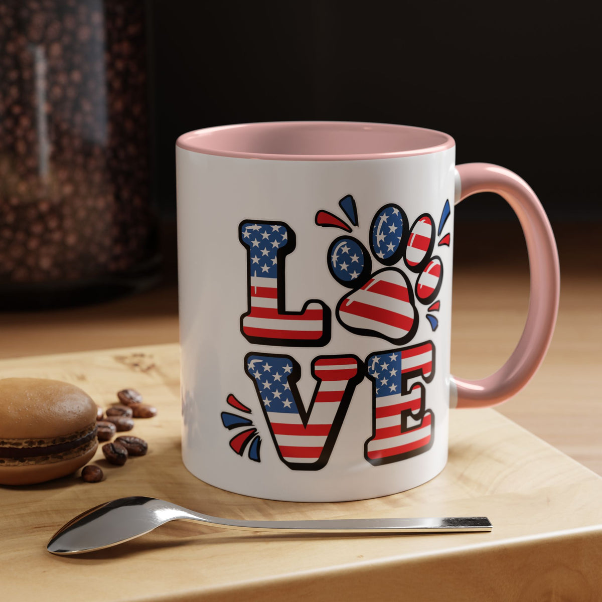 4th of July Mug - Animal Love USA Flag