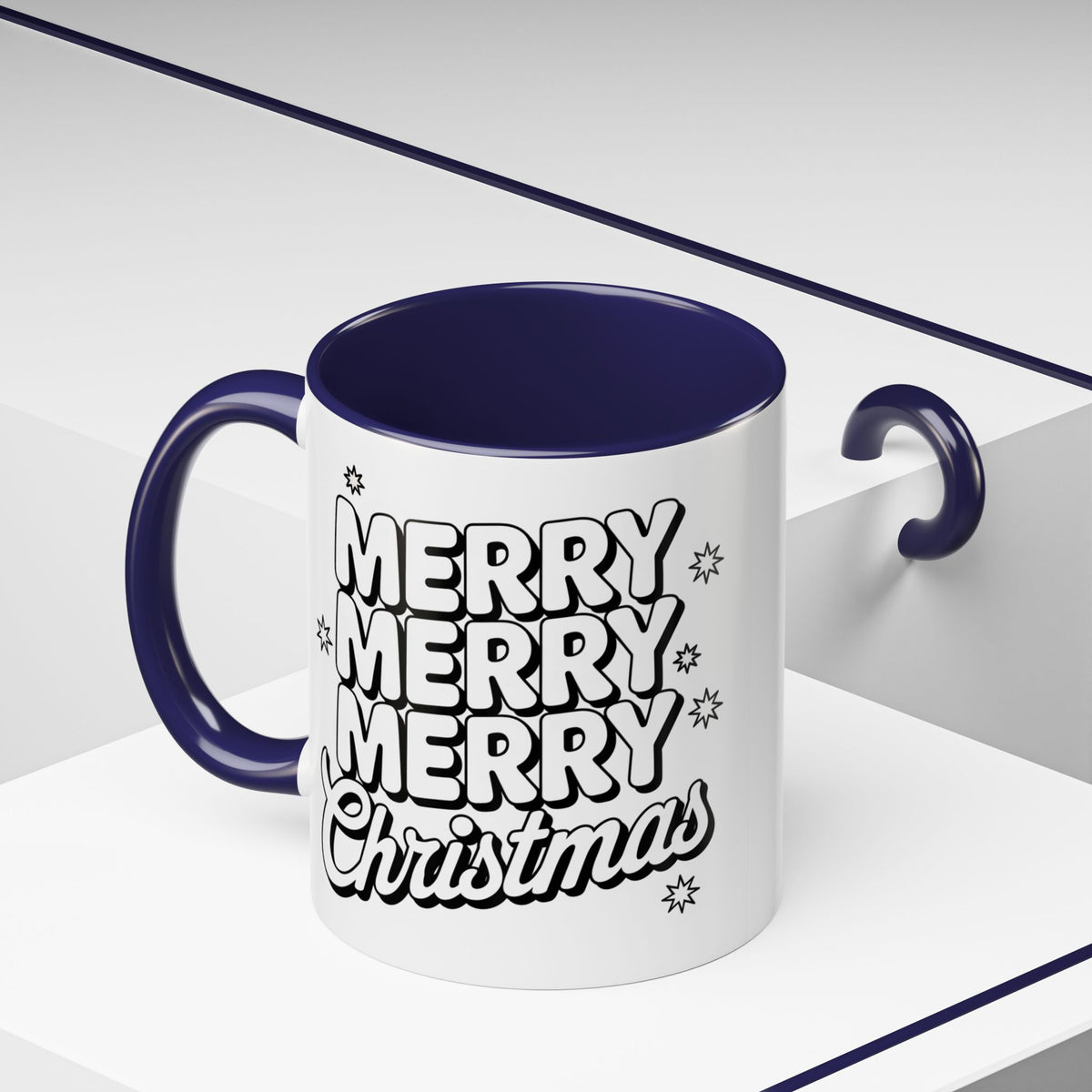 Christmas - Merry Christmas Black & White Embossed Text