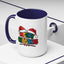 Christmas Mug - Merry Christmas Red Yellow & Blue Text Red Hats