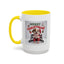 Christmas Mug - Merry Christmas Red Text Puppy Red Top