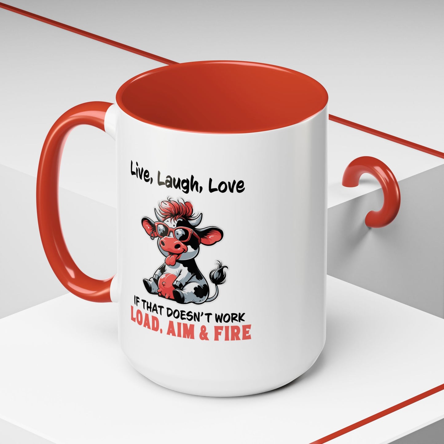 Humor Mug - Live Laugh Love Cow