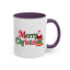 Christmas Mug - Merry Christmas Green & Red Text Santa Presents