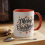 Christmas Mug - Merry Christmas Black Text Fall Leaves