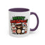 Christmas Mug - Merry Christmas Green & Red Text Cute Animals