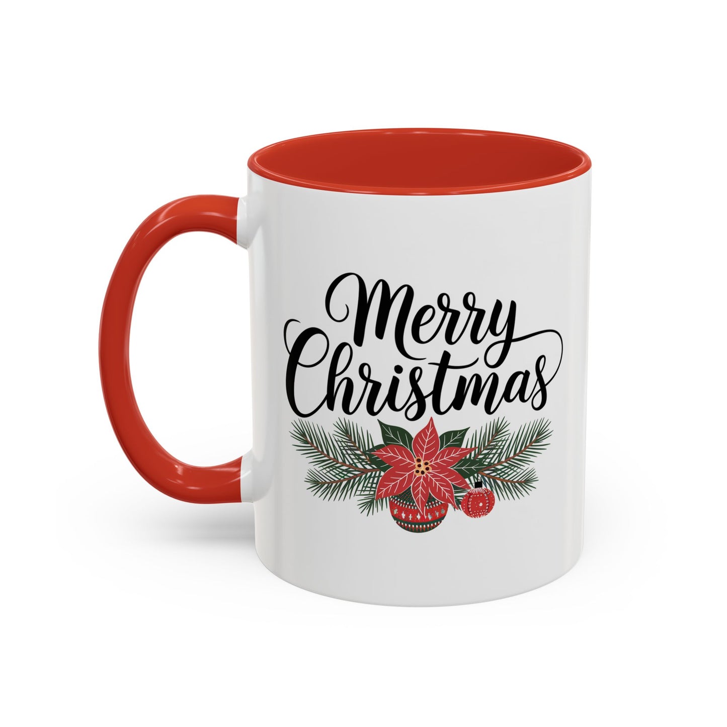 Christmas Mug - Merry Christmas Black Text Mistletoe