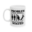 Humor Mug - Problem Solved - Girl Kicks Boy