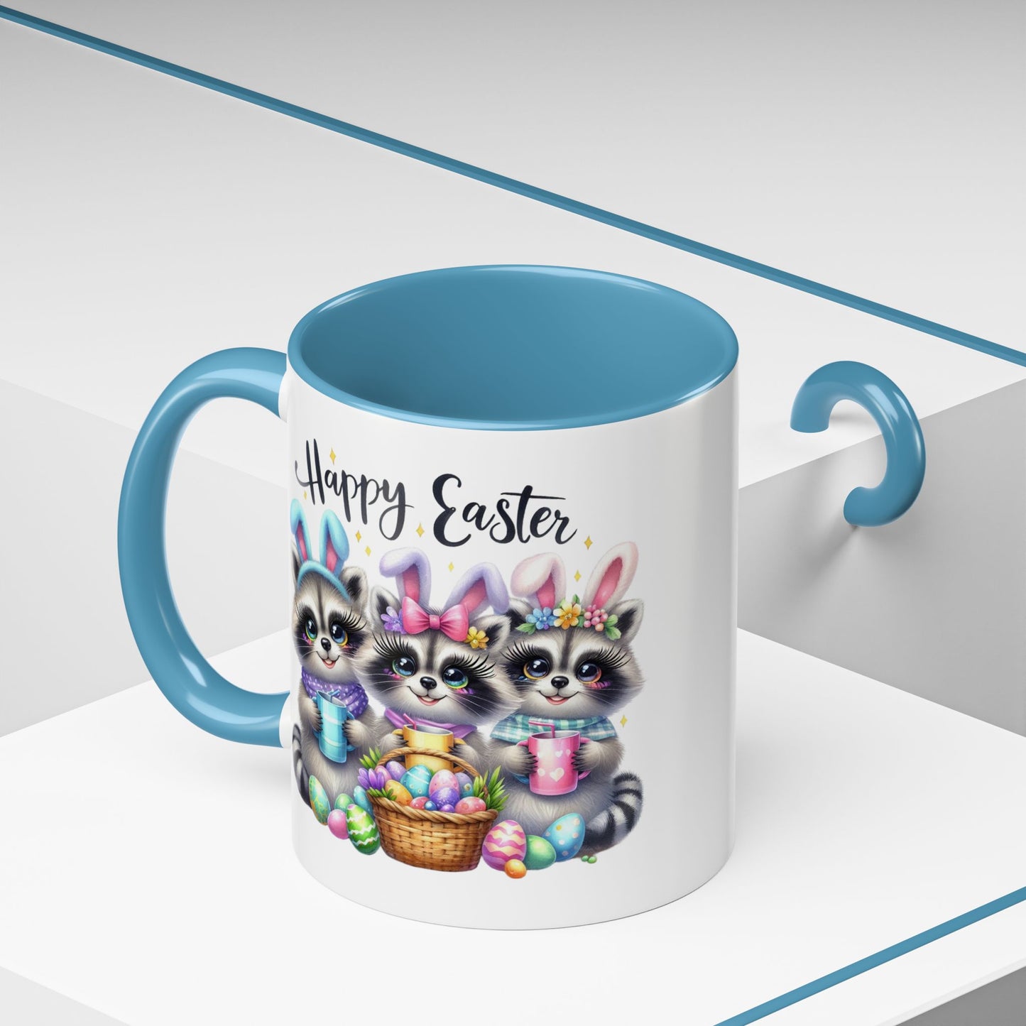 Easter Mug - Happy Easter Racoons