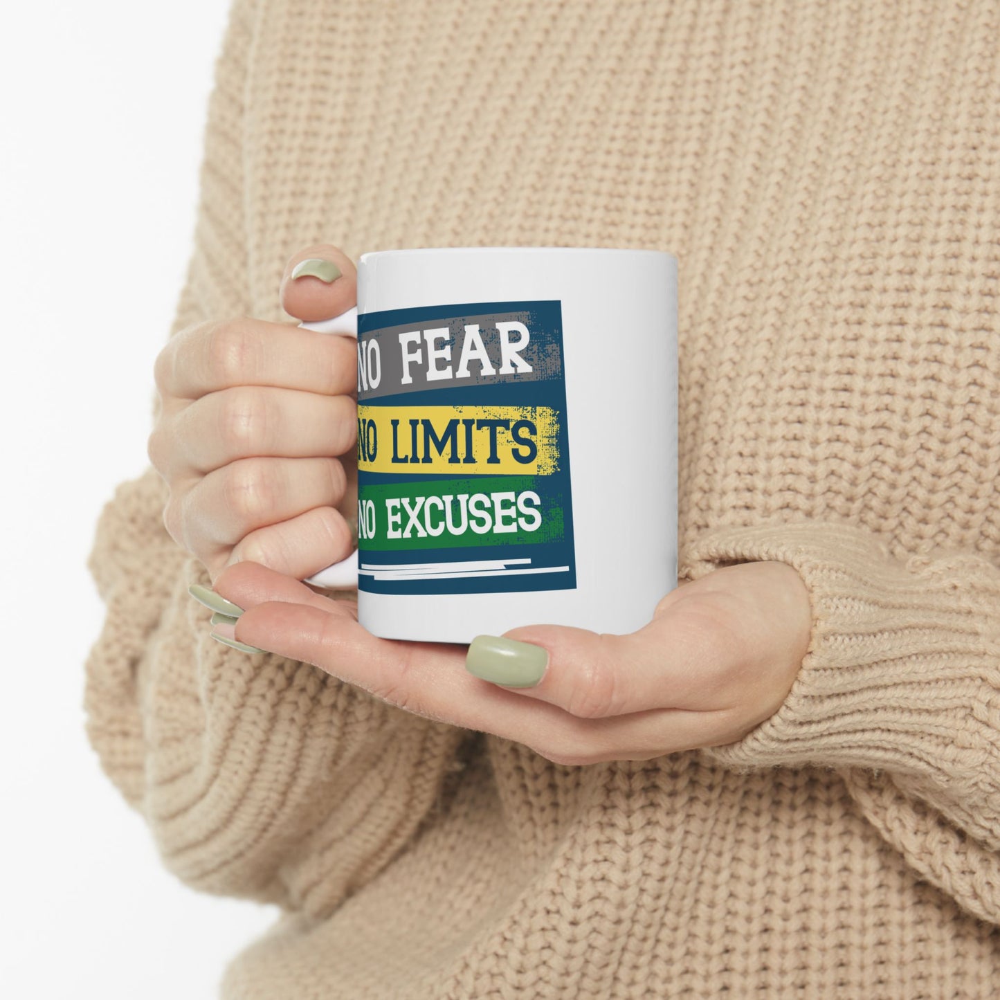 Motivation Mug - No Fear No Limits No Excuses