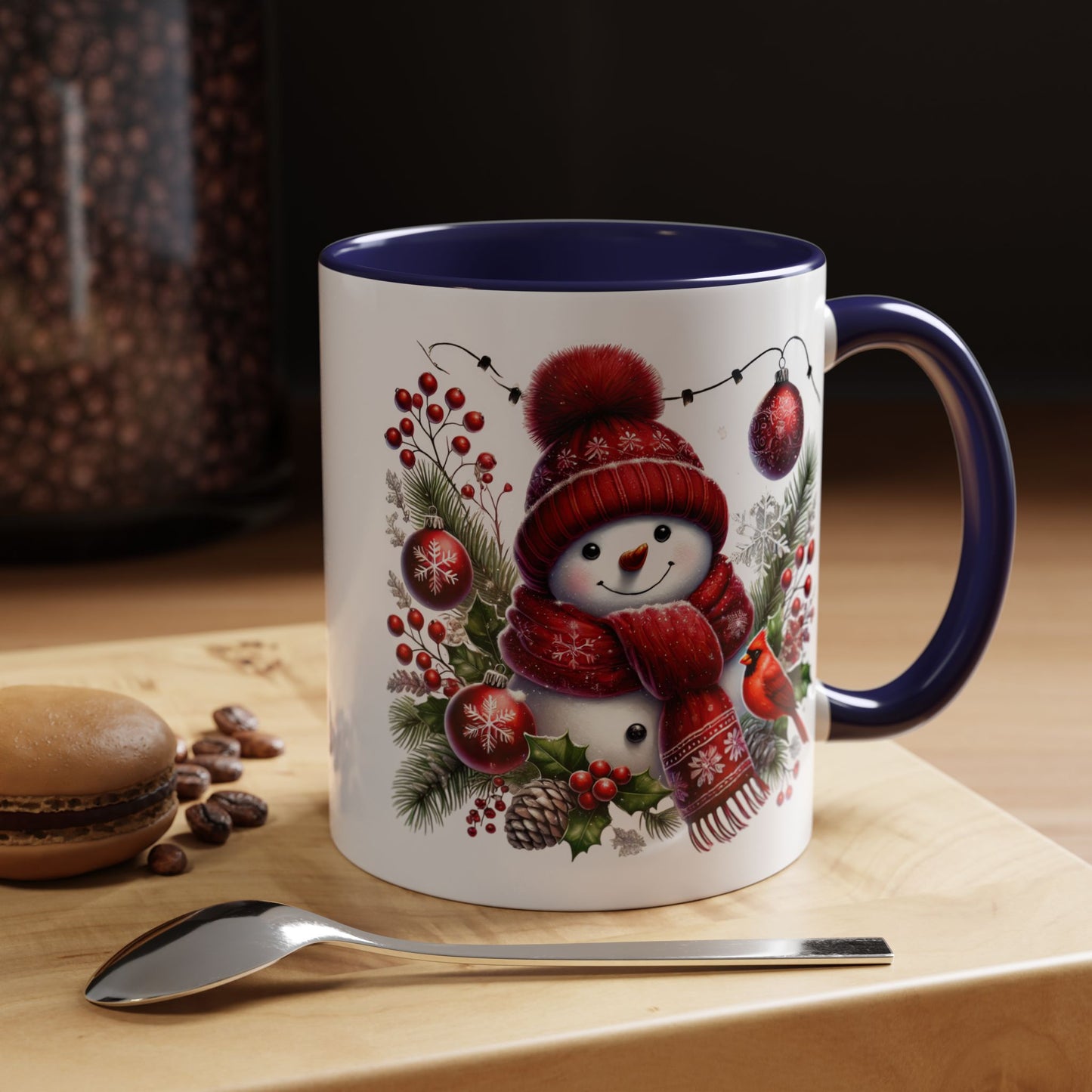 Christmas Mug - Burgundy Snowman