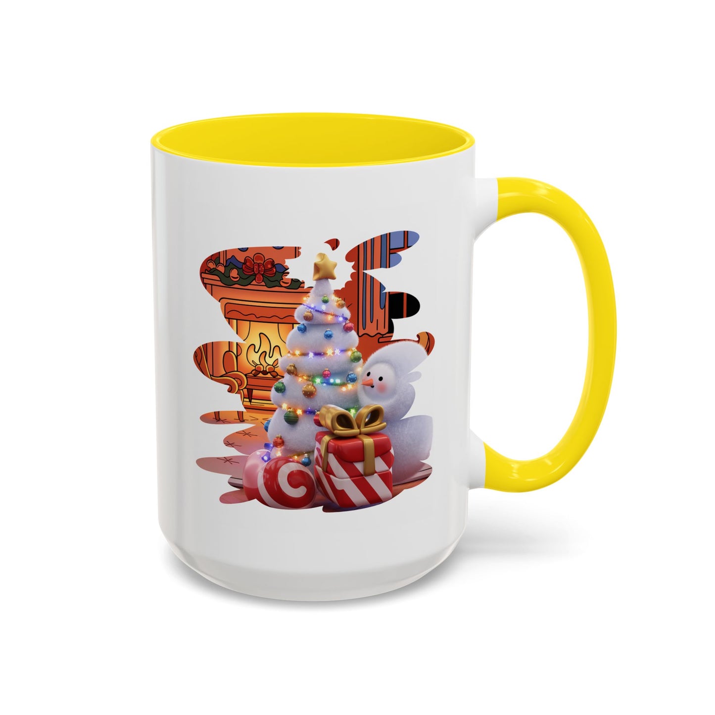 Christmas Mug - Snowman Tree Presents Fireplace