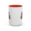 Christmas Mug - Merry Christmas Green Yellow & Red Text Hats