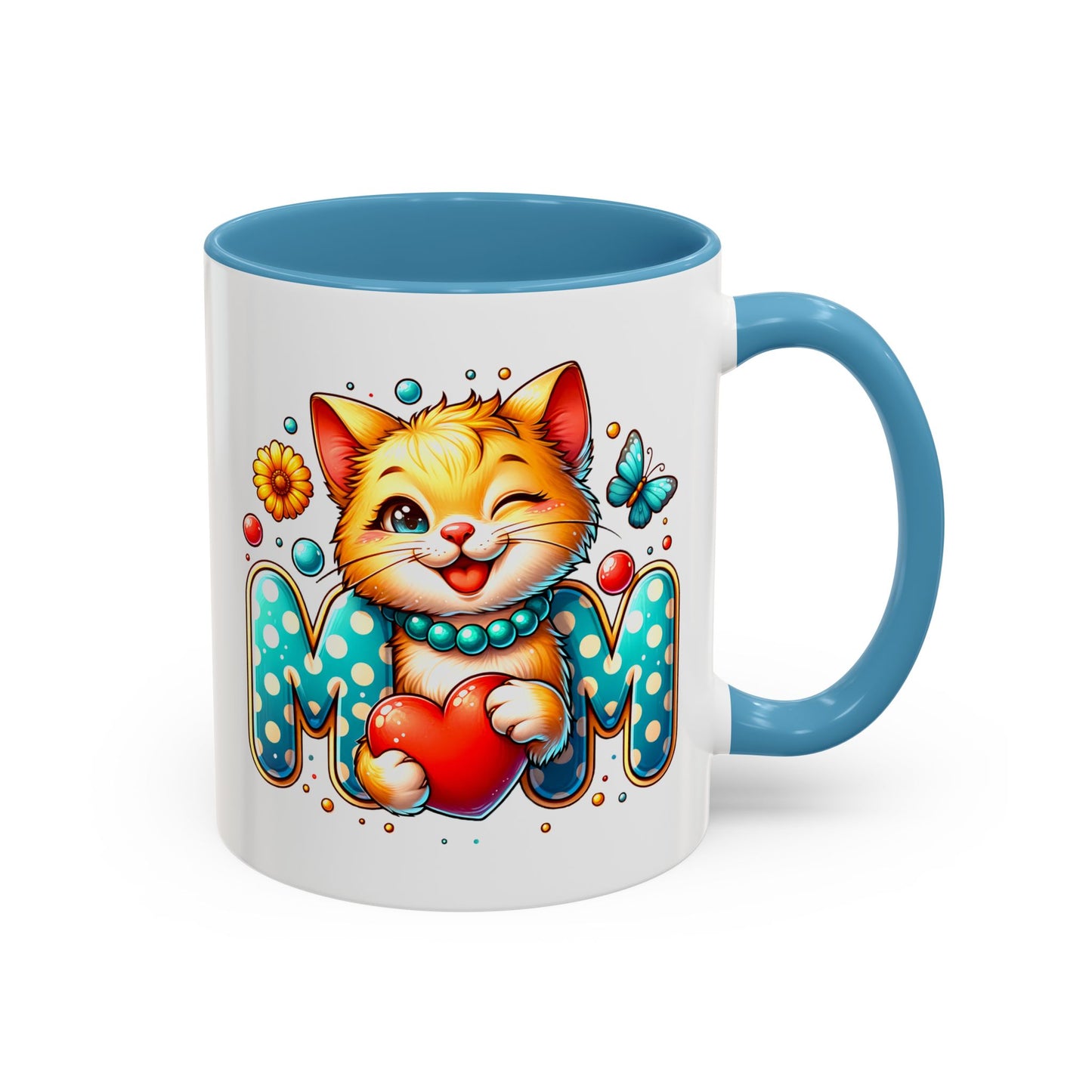 Mother's Day Mug - Mom Cat Red Heart