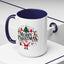 Christmas Mug - Merry Christmas Black Text Santa Reindeer Snowmen Ornaments