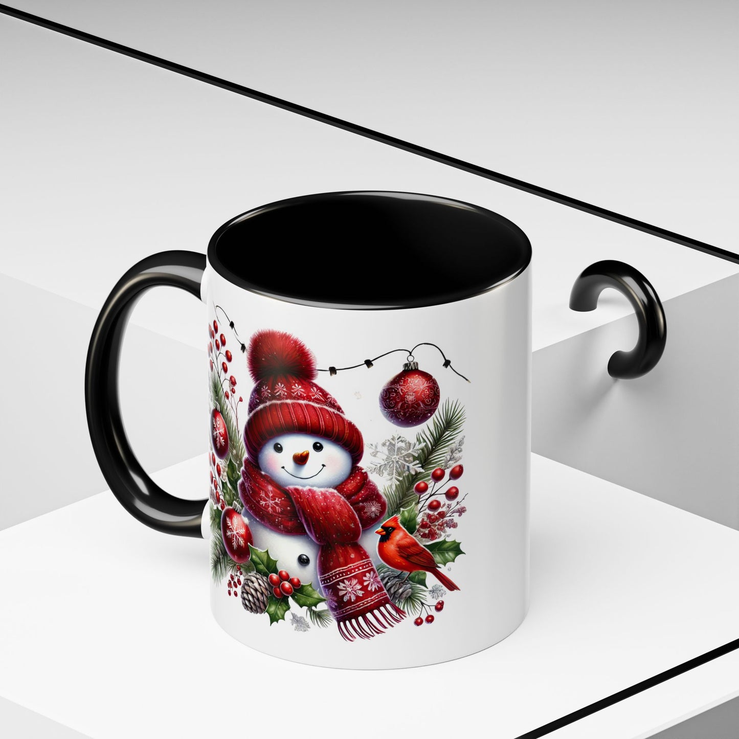 Christmas Mug - Burgundy Snowman