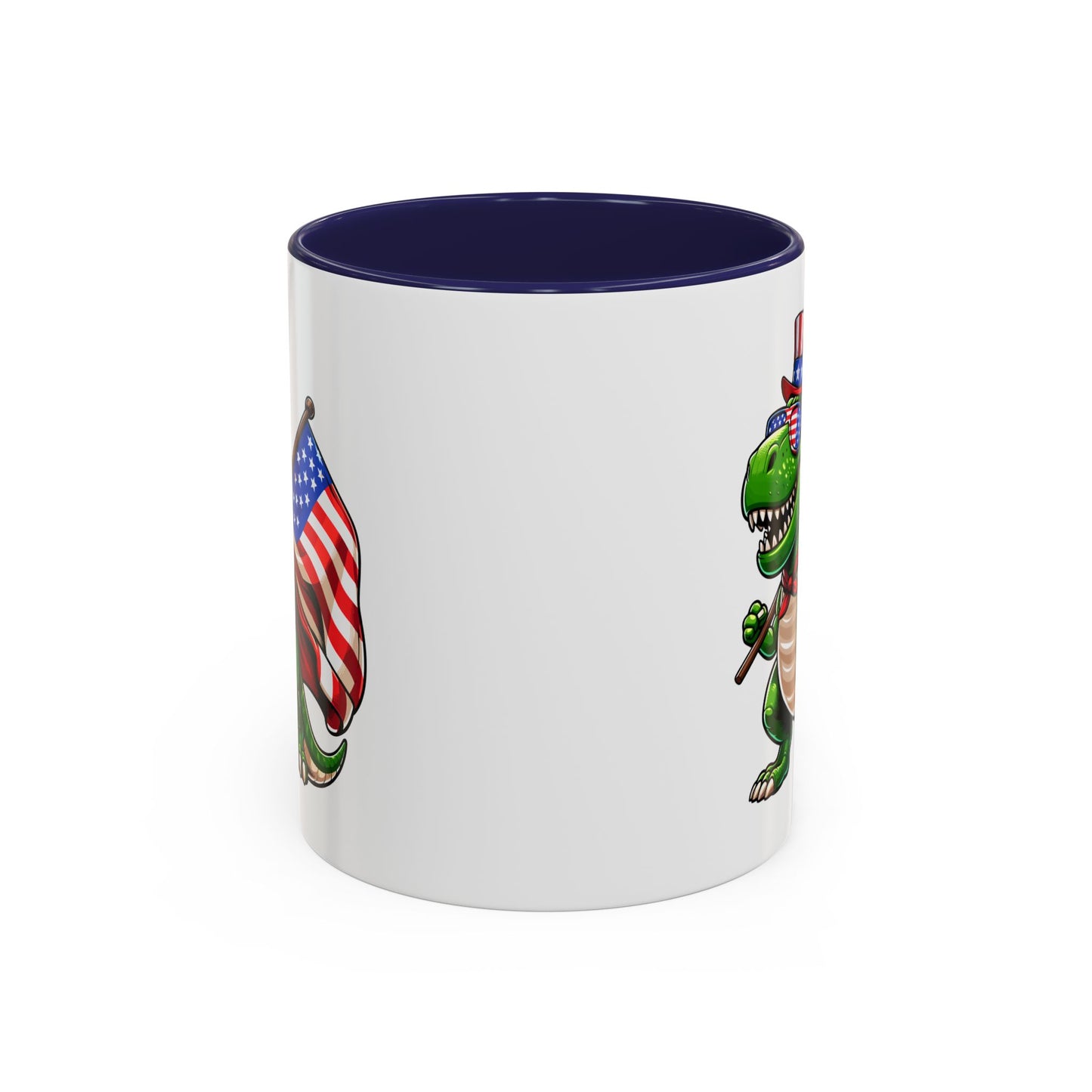 4th of July Mug - T Rex Dinosaur USA Flag