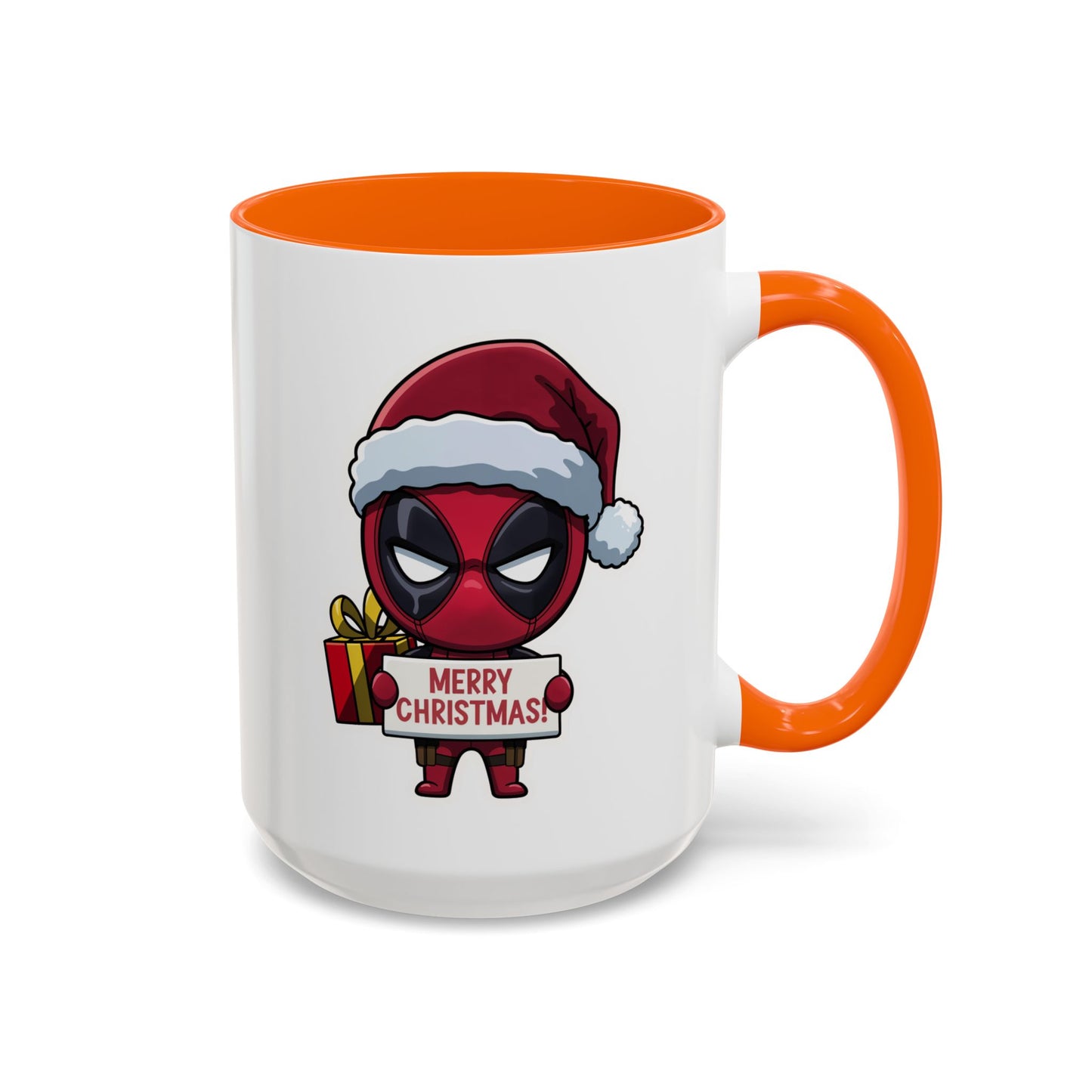 Christmas Mug - Merry Christmas Red Text Superhero