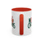 Christmas Mug - Merry Christmas Green & Red Text Santa Present
