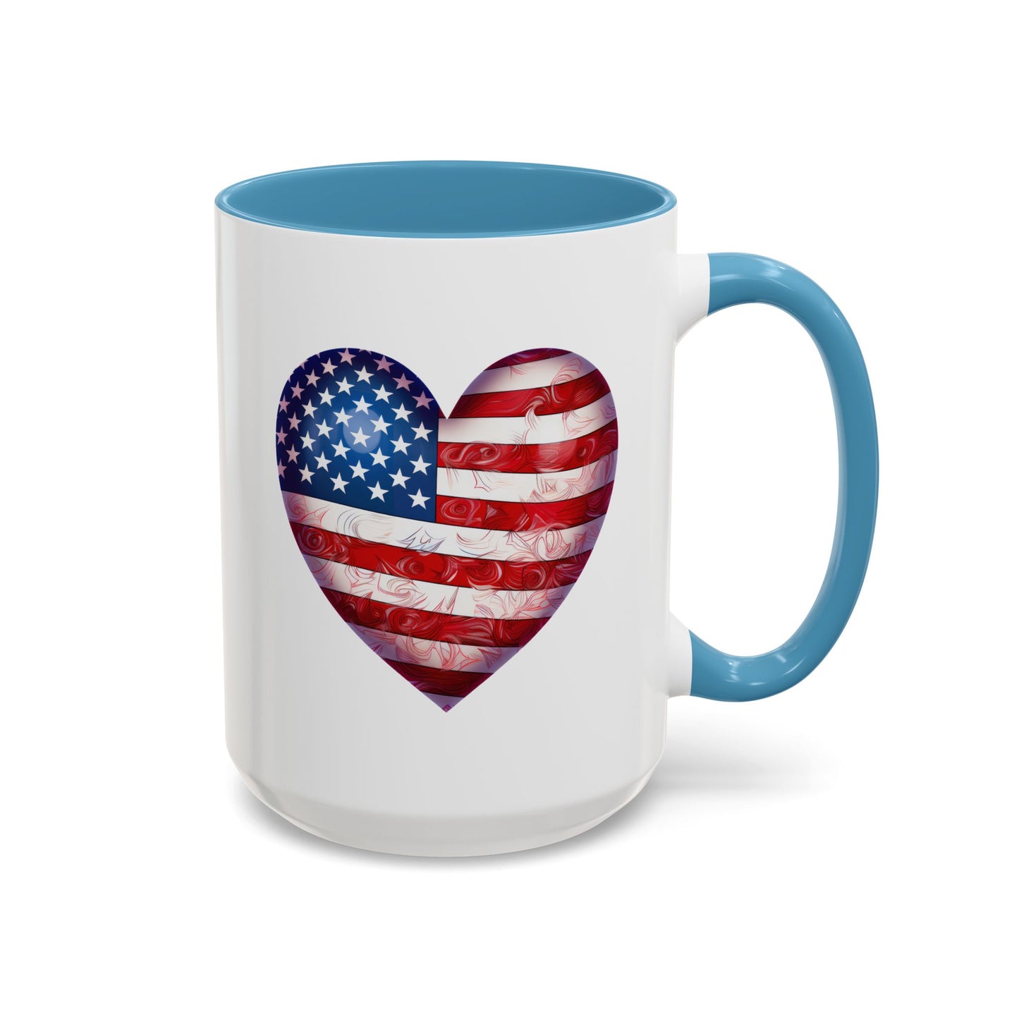 4th of July Mug - Heart American Flag