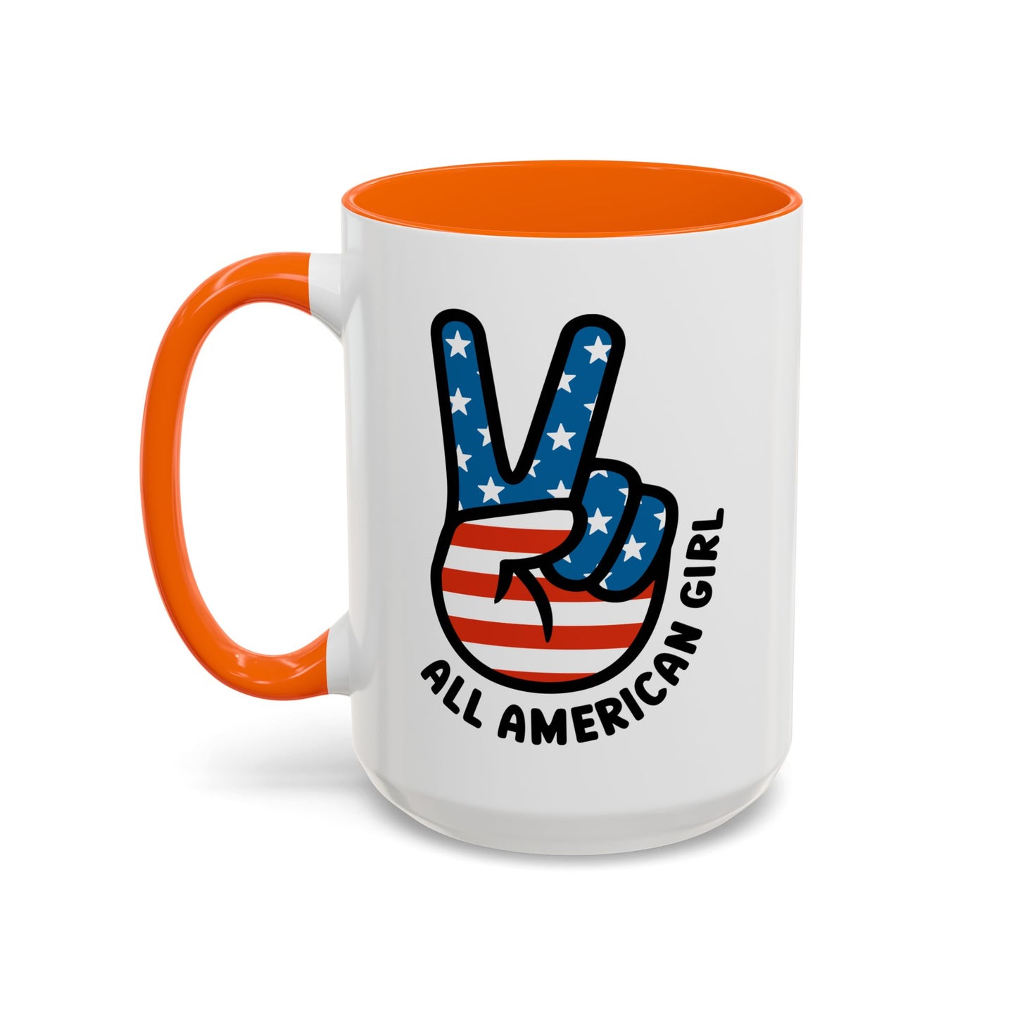 4th of July Mug - All American Girl Peace Sign