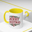 Christmas Mug - Merry Christmas Maroon Text Ornament Decorations
