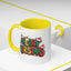 Christmas Mug - Merry Christmas Green Yellow & Red Text Hats